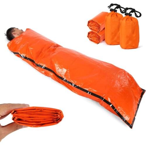 2 PCS Emergency Blanket with Compression Sack Portable Lightweight Emergency Sleeping Bag For Camping Travel Hiking Backpacking