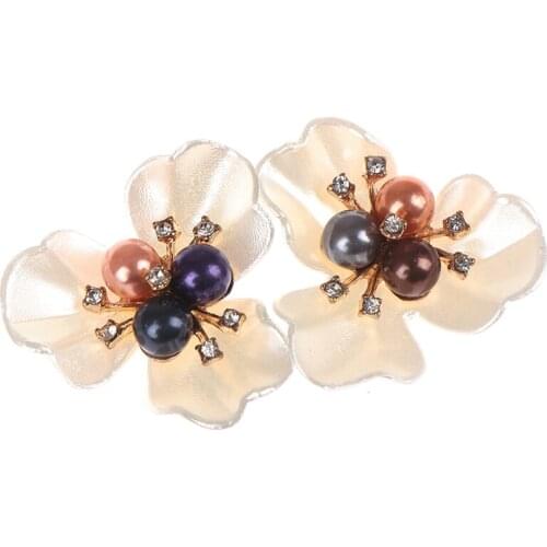 2Pcs New DIY Embroidered Sequins Beads Decorative Accessory Cloth Patch Clover Shoe Clips Beautiful Shoe Decorations