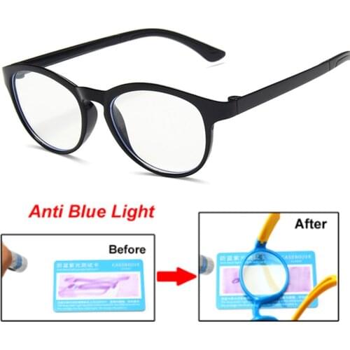 2020 Round Glasses Kids Anti Glare Children Eyeglasses Girl Boy Optical Frame Clear lenses UV400 3-13 Anti Blue Light Blocking