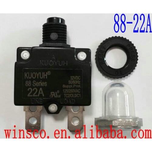 22A Waterproof cap 100% KUOYUH CIRCUIT BREAKER 88 SERIES 22A