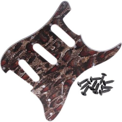 3-ply 11 Holes SSS Pickguard+50pcs Pickguard Screws For Guitar Replacement