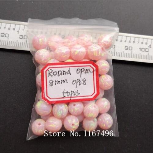 50pcs /lot 8mm Round Ball Opal Synthetic Round Opal Beads ,Loose Opal Beads For Opal Necklace
