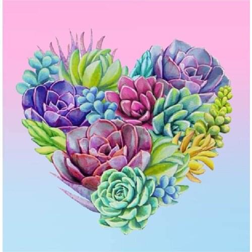 5D Full Square Round drill Diamond Embroidery Heart-shaped flower DIY Diamond Painting mosaic pattern Embroidery diamond art
