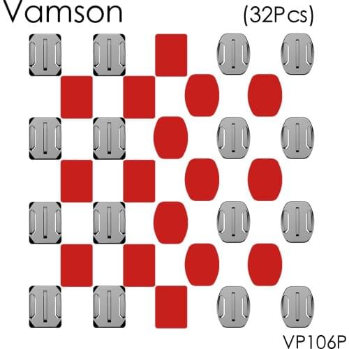 Vamson for Gopro Accessories Mount 16 pcs Flat Curved Mount 16pcs Adhesive for GoPro Hero 5 4 3 for Xiaomi for SJ4000 VP106P