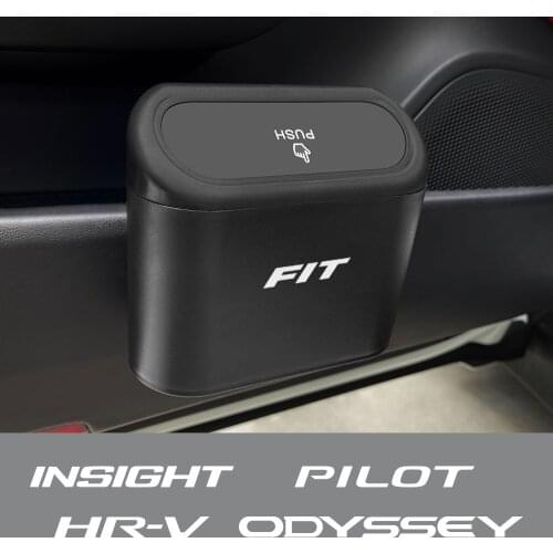 Car Trash Bin For Honda Fit Insight Pilot HR-V Odyssey Vezel Mugen Jazz RR Hanging Vehicle Garbage Storage Box Auto Accessories