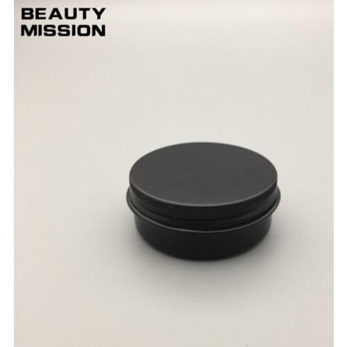 BEAUTY MISSION 50pcs 30g black aluminum jars, 30ml metal cream jar,aluminum tin, 30g metal cosmetic container canister