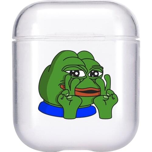 Case for Airpods Soft TPU Earphone Case for Airpods 1/2 Cartoon Sad Frog for Airpods 1/2 Wireless Bluetooth Case