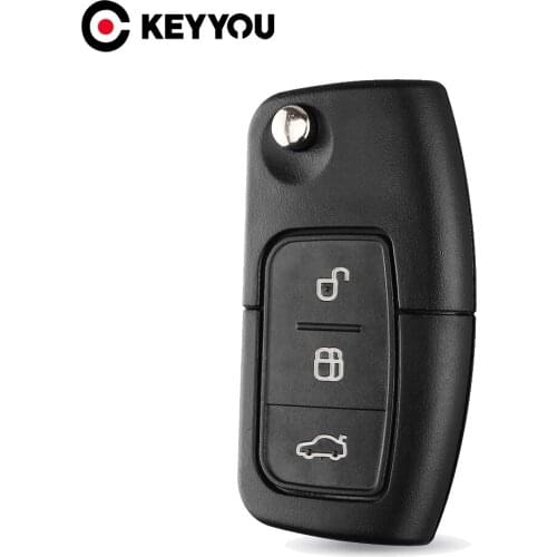 KEYYOU Car Key Case Fob For Ford Focus Fiesta C-Max S-Max Ka Mondeo Galaxy 2 3 Fiesta Max Ka chave Cover FO21 HU101 Uncut Blade