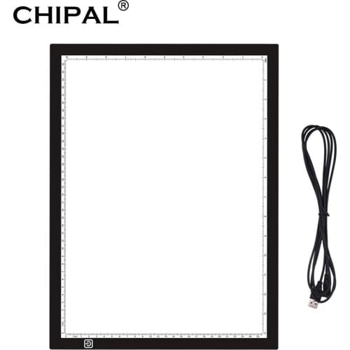 CHIPAL New Digital A3 LED Drawing Tablet Light Box Art Painting Graphic Pad USB Type-C Writing Board Graphics Tablets with Scale