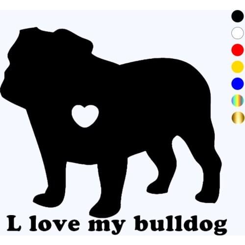 CK3395# I love my bulldog vinyl car sticker reflective waterproof cool waterproof removable decal self-adhesive stickers