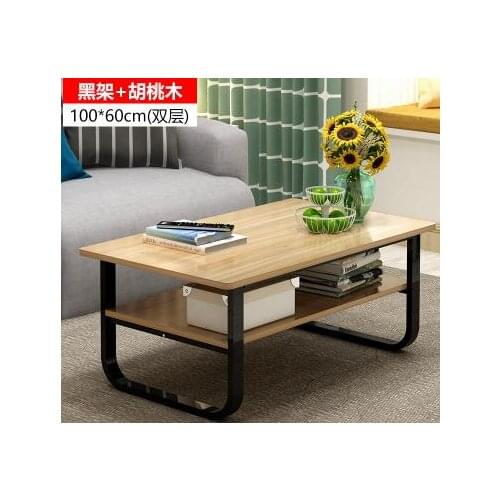 100*60CM Modern Wood Laptop Table Double-Layer Multifunction Bedside Table Living Room Tea Table Folding Notebook Computer Desk