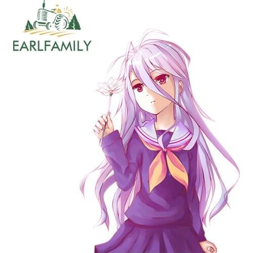 EARLFAMILY 13cm x 9.4cm for Shiro No Game No Life DIY Motorcycle Car Stickers Fashion Occlusion Scratch Waterproof Anime Decal