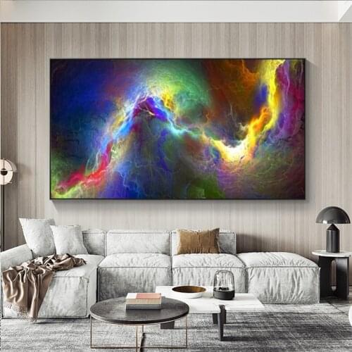 Colorful Art Cloud Landscape Oil Painting Abstract Canvas Picture Wall Art for Living Room Home Decor No Frame