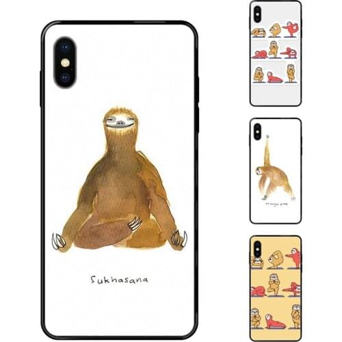 Sloth Yoga Black Soft Tpu Phone Case Cover The Latest For Huawei Honor 6A 7A 7X 8C 8X 9 9A 9I 9X 10 10I 20 20I 20S Lite Pro