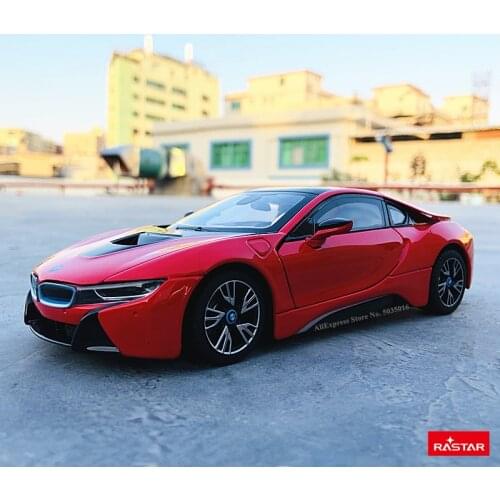 Rastar 1:24 BMW i8 red concept car super running static model alloy car toy collection Christmas gift model car