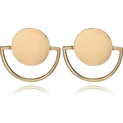 Fashion Dangle Earrings Simple Geometric Earrings Semicircle Round Disc Earrings Temperament Personality Earrings Drop for Women