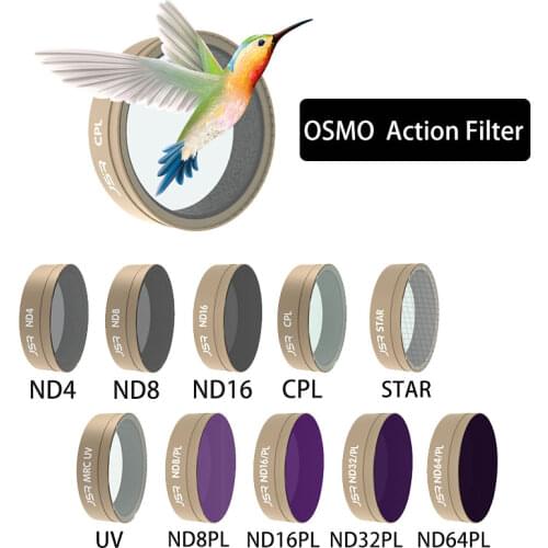 Osmo Action Filter ND 4 8 16 32/CPL/UV/Star Optical Glass Lens Filters Set For DJI Osmo Action Sport Camera Lenses Accessories