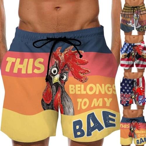 New Men Shorts Beach Pants Summer Fashion Cock Cool 3D Print Sexy Siwmwear Board Briefs For Man Swim Trunks Shorts Beachwear