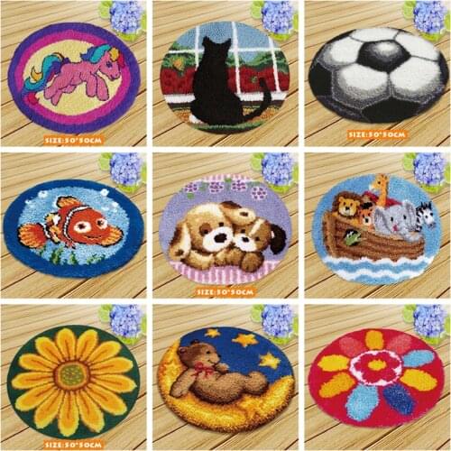 Prajna Embroidery Rug Fomiaran Needlework Handmade Latch Hook Kits Canvas Knitted Cushion Carpet Mat Crocheting Cross Stitch DIY