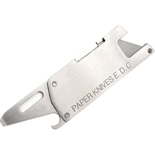 Utility Knife Multitool Keychain, Pocket Knives Box Cutter with Bottle Opener, Emergency Tool, Screwdriver, Gadgets for Men