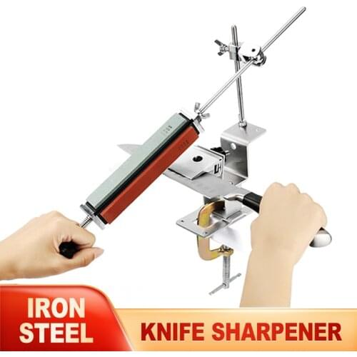 Professional Knife Sharpener Iron Steel Kitchen Sharpener Set Sharpening Tools Fix Fixed Angle With 4 Stones Whetstone