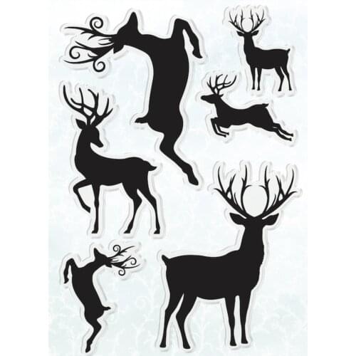 Deer Transparent Clear Stamps for DIY Scrapbooking/Card Making/Kids Christmas Fun Decoration Supplies