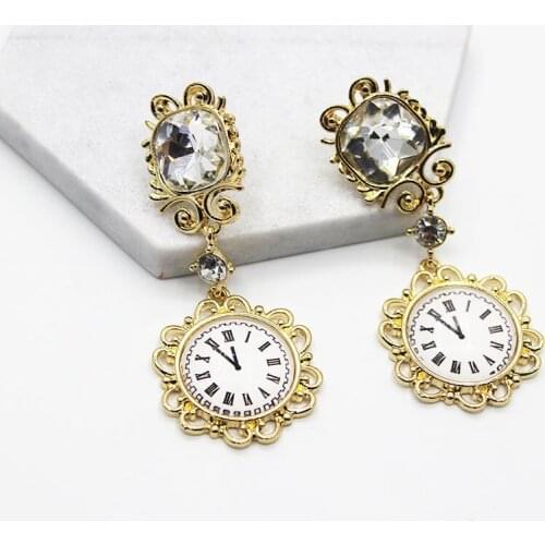 Baroque Earrings for Woman Clock Crystal earring 037