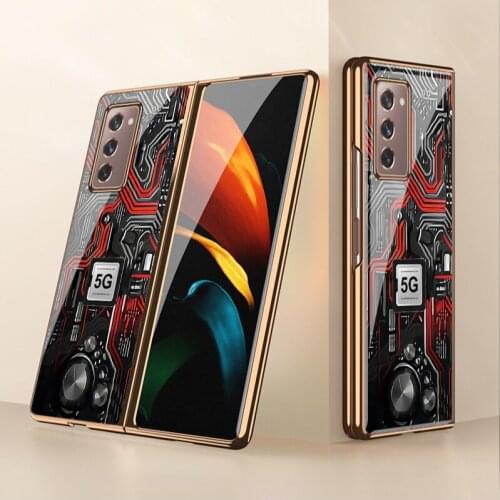 For Samsung zfold2 mobile phone case folding Galaxy fold2 case sm-f9160 glass anti falling tide brand male