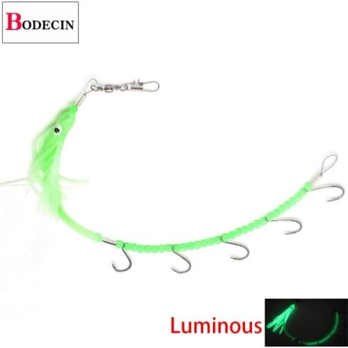 Luminous/Sea Fishing Lure Maruseigo Artificial Bait Glow Octopus Squid Swivels/String Hooks Fishing Sabiki/Texas Rigs Herring