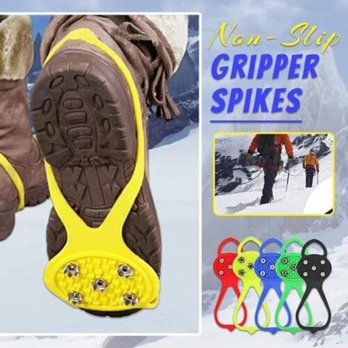 Universal Non-Slip Gripper Spikes with Cleats Shoe Cover Elasticity Stretch 5-claw Anti-Slip Nails Outdoor Sports Climb Hiking