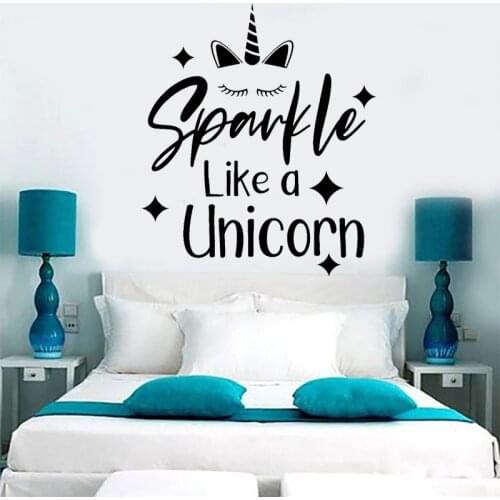 Inspirational Quotes Wall Stickers Inspiring Phrase Decal Quote Sparkle Like Unicorn Stickers Bedroom Living Room Decoration