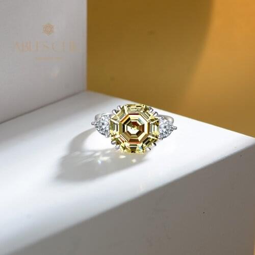 925 Sterling Silver Unique Octagon Lab Diamond Wedding Ring Tanzanite 5A Zircon Handmade Engagement Bridal Ring S2R1S2R0324