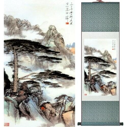 Mountain and river painting Home Office Decoration Chinese scroll painting mountain and River painting LTW2017121519