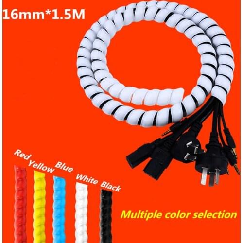 1.5M 16mm Spiral Wire Organizer Wrap Tube Flame Retardant Cable Sleeve Colorful Cable Casing Cable Protective Case Winder