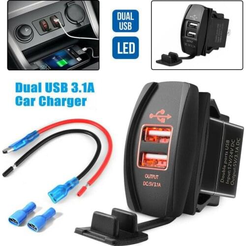 1 Set Rocker Switch Panel For Car Boat With Red LED Indicator Corrosion Resistant