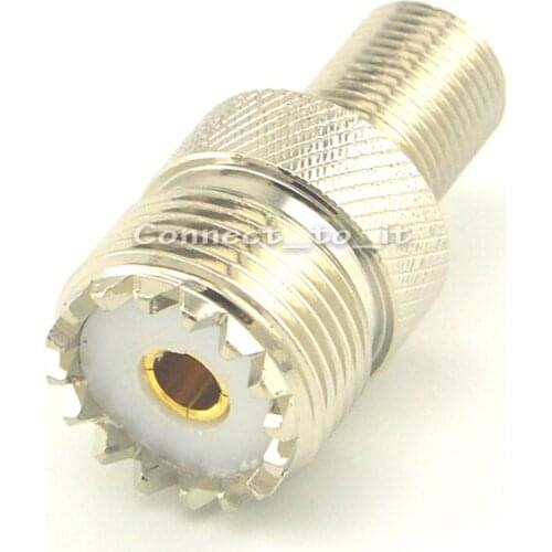 10 pcs/lot Nickel Plated UHF Female to F Female Connector RF Coax Adapter