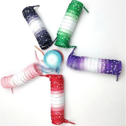 120/140cm Gradient splash ink shoelace adaptationShoelaces Shoe Laces Sneakers Flat Shoelaces Flat Shoe laces Lazy Shoe Lace