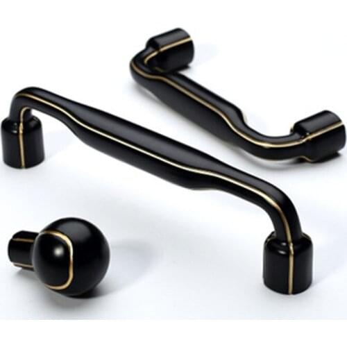 96 128mm modern simple fashion black kitchen cabinet wine cabinet door handle gold drawer cabinet cupbord dresser pull knob 5"