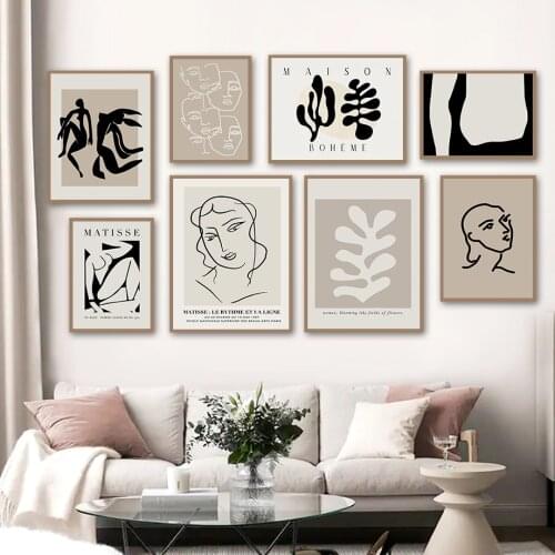 Matisse Line Women Plant Abstract Wall Art Canvas Painting Nordic Posters And Prints Wall Pictures For Living Room Bohemia Decor