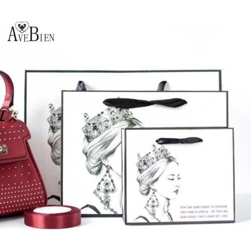 AVEBIEN 10pcs Queen Shopping Mall Handbag Birthday Party Gift Bag Shopping Mall Shoes Tote Wedding Decoration Gift Bag Wholesale