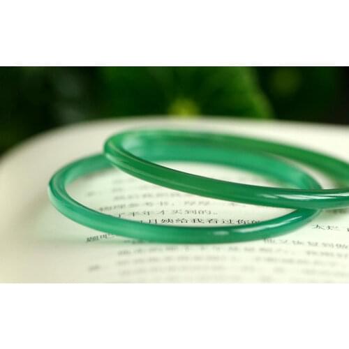 Brazil pure natural green chalcedony thin strip bracelet very fine ice jade bracelet cb02