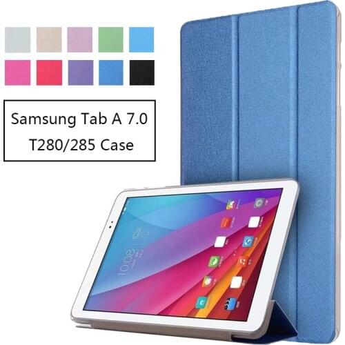 For Samsung Galaxy Tab A 7.0 7-inch Tablet T280/T285 Cover New Silk Stand Folio Flip PU Leather Protect Case