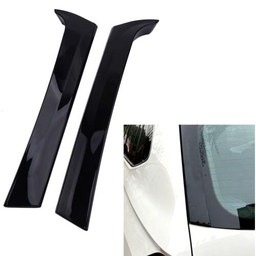 Beler 1 Pair Black ABS Rear Window Side Wing Spoiler Splitter Trim Bezel Cover Fit For VW Tiguan MK2 2017