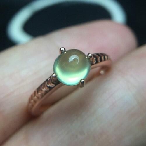 Choi Po Jewelry 925 Silver Inlaid Natural Grape Stone Ring Simple and Elegant Jewelry