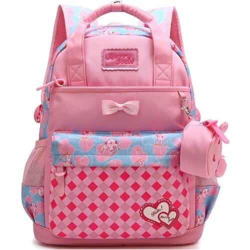 Kids Cartoon School Bags Children Backpacks Waterproof Nylon Girl Orthopedic School Bag High Quality Book Bag Grade 1-3 students