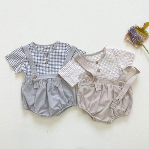 Baby infant child short-sleeved summer baby overalls men and women clothing, clothing bag used for travel fart two-piece outfit