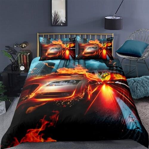 3D Design Duvet Cover Sets Bedding Sets Quilt Covers Pillow Cases King Queen Full Double Size Automobile Race Custom Bed Linens