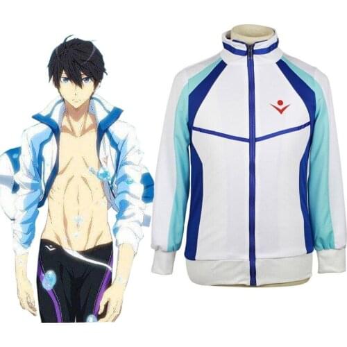 High-Q Unisex Anime Cos Free Iwatobi High School Swimming Jacket Anime Cosplay Costume Coat Top