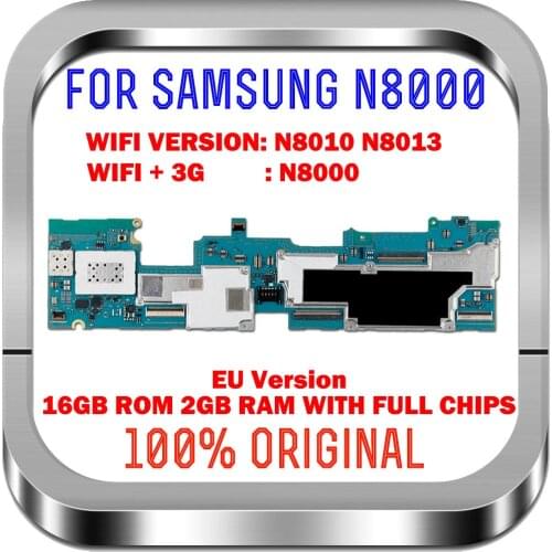 For Samsung Galaxy Note 10.1 N8000 3G&WIFI Mainboard Android OS 16GB Logic Board With Chips 100% Original Motherboard Unlocked