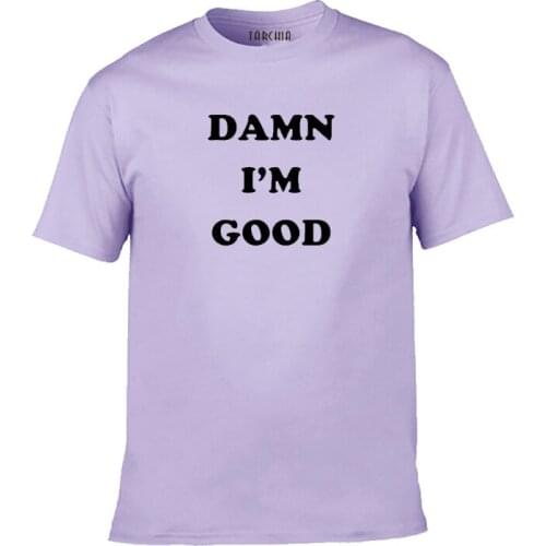 TARCHIA Men T-Shirts DAMN I'M GOOD T-Shirt Men Slim Fit T Shirt Men Casual Short Sleeve Tops Tee Shirt Homme Compression Shirt